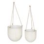 Voir la diapositive 1 : ATMOSPHERA Lot de 2 Cache-Pots à Suspendre en Métal  Tino  40cm Blanc