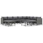 Voir la diapositive 2 : VIDAXL Salon de jardin 12 pcs avec coussins Resine tressee Gris