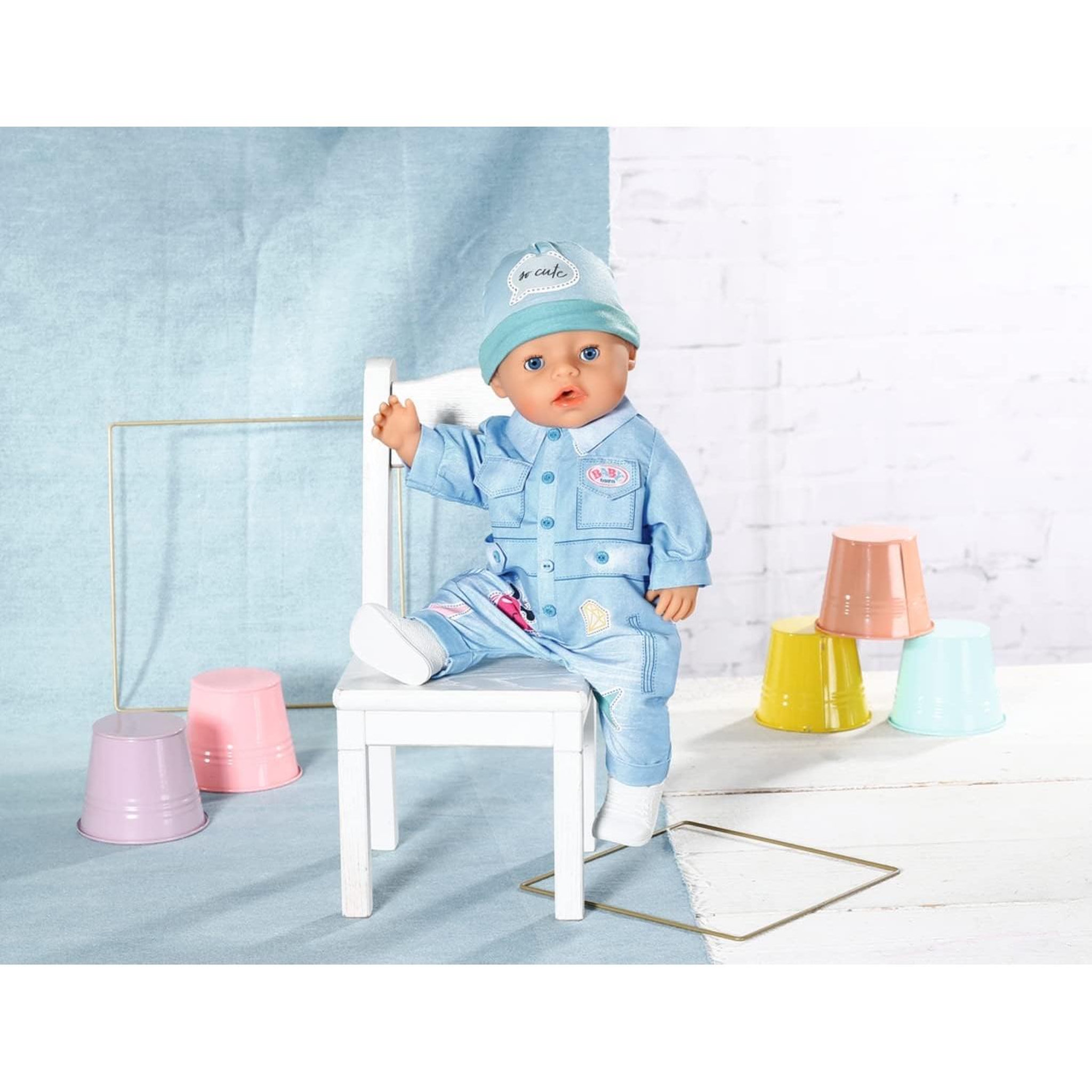 Voir la diapositive 3 : Zapf Creation Baby born Deluxe Combinaison en jean pour poupée 43cm