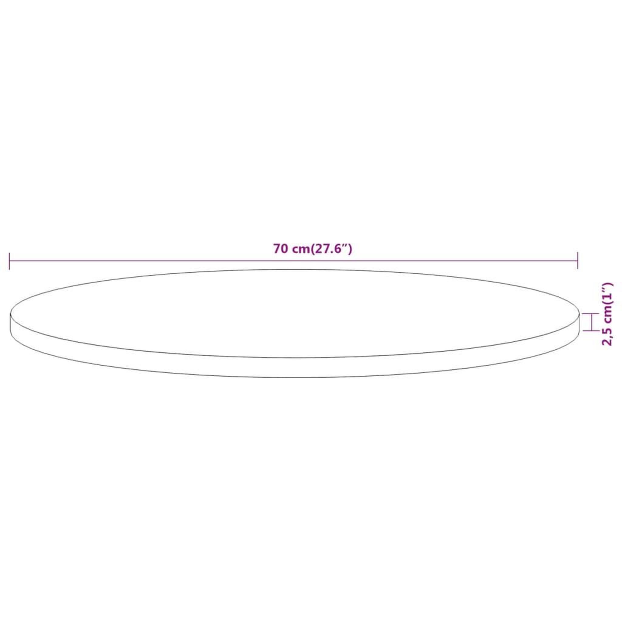 Voir la diapositive 6 : VIDAXL Dessus de table Ø70x2,5 cm rond bois massif d'acacia