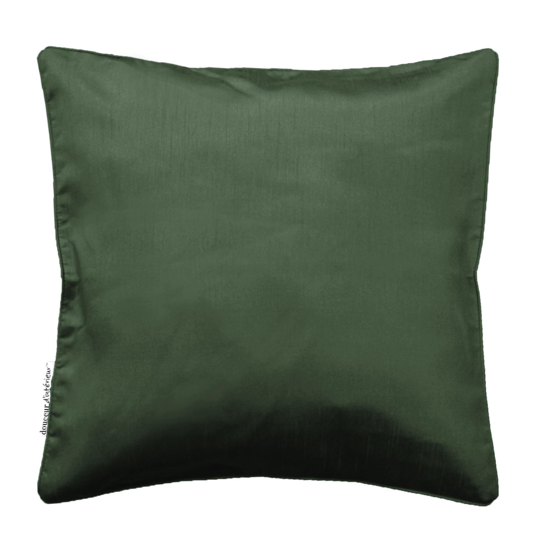 Eden Housse de coussin uni shana kaki 40 x 40 cm