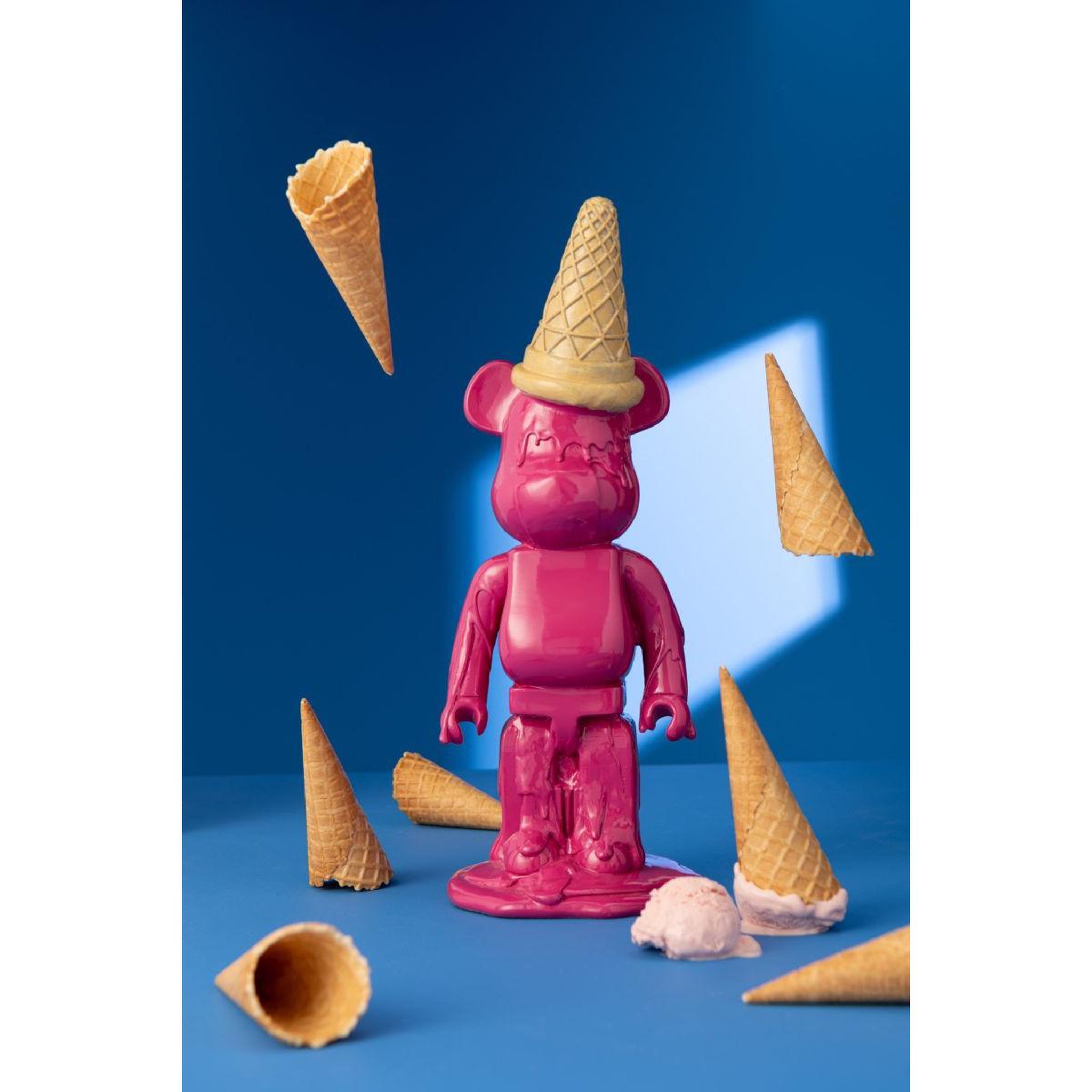 Voir la diapositive 5 : J-LINE Statuette déco ours  cornet glace  39cm fuchsia