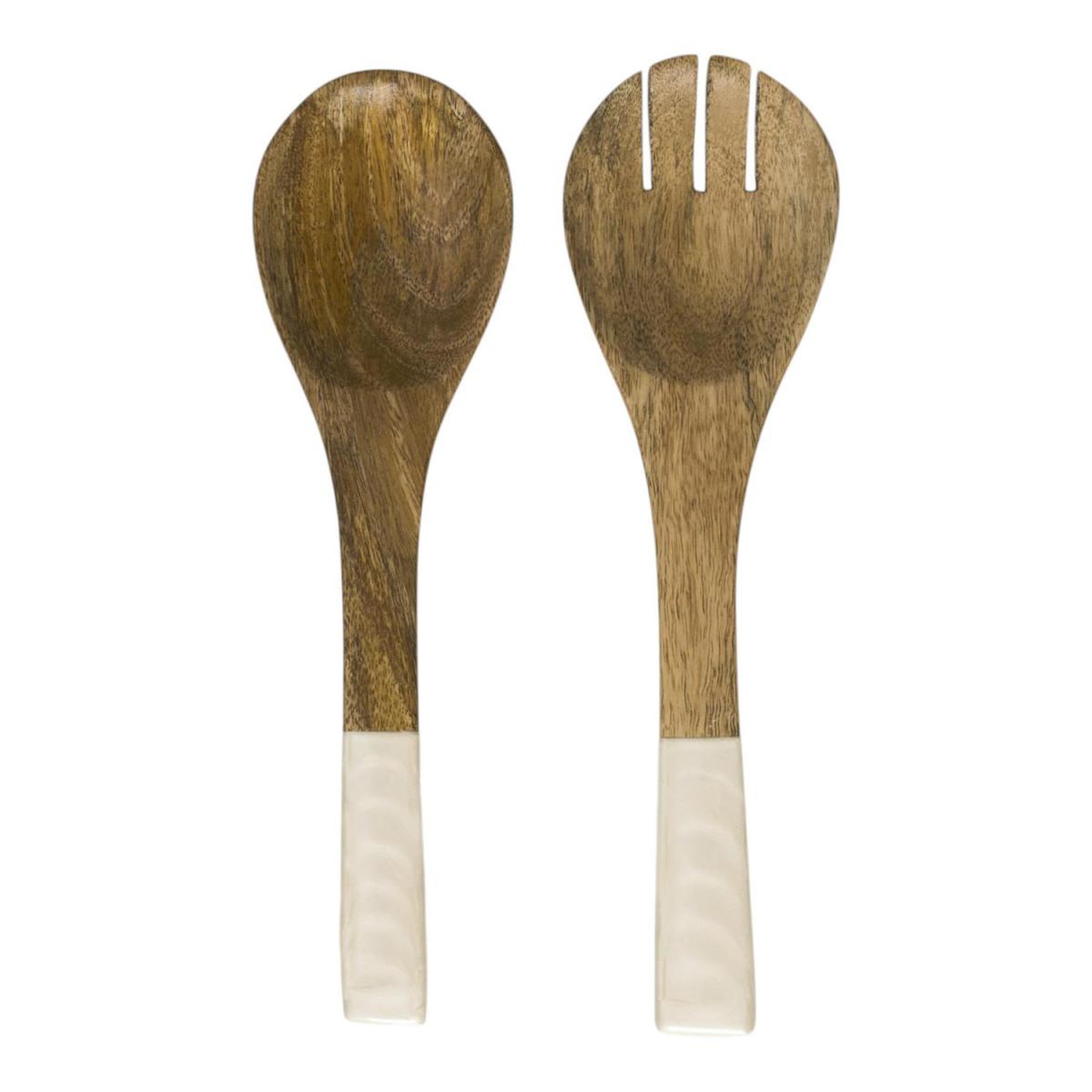The Home Deco Factory Couverts à Salade en Bois  Nerina  30cm Beige