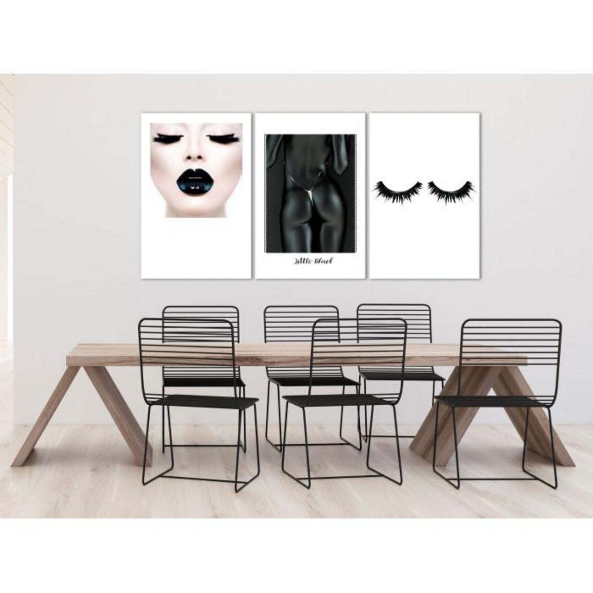 Paris Prix Tableau Imprimé  Power of Femininity 3 Panneaux  60x120cm