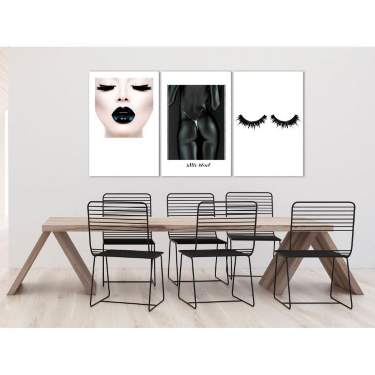 Paris Prix Tableau Imprimé  Power of Femininity 3 Panneaux  60x120cm