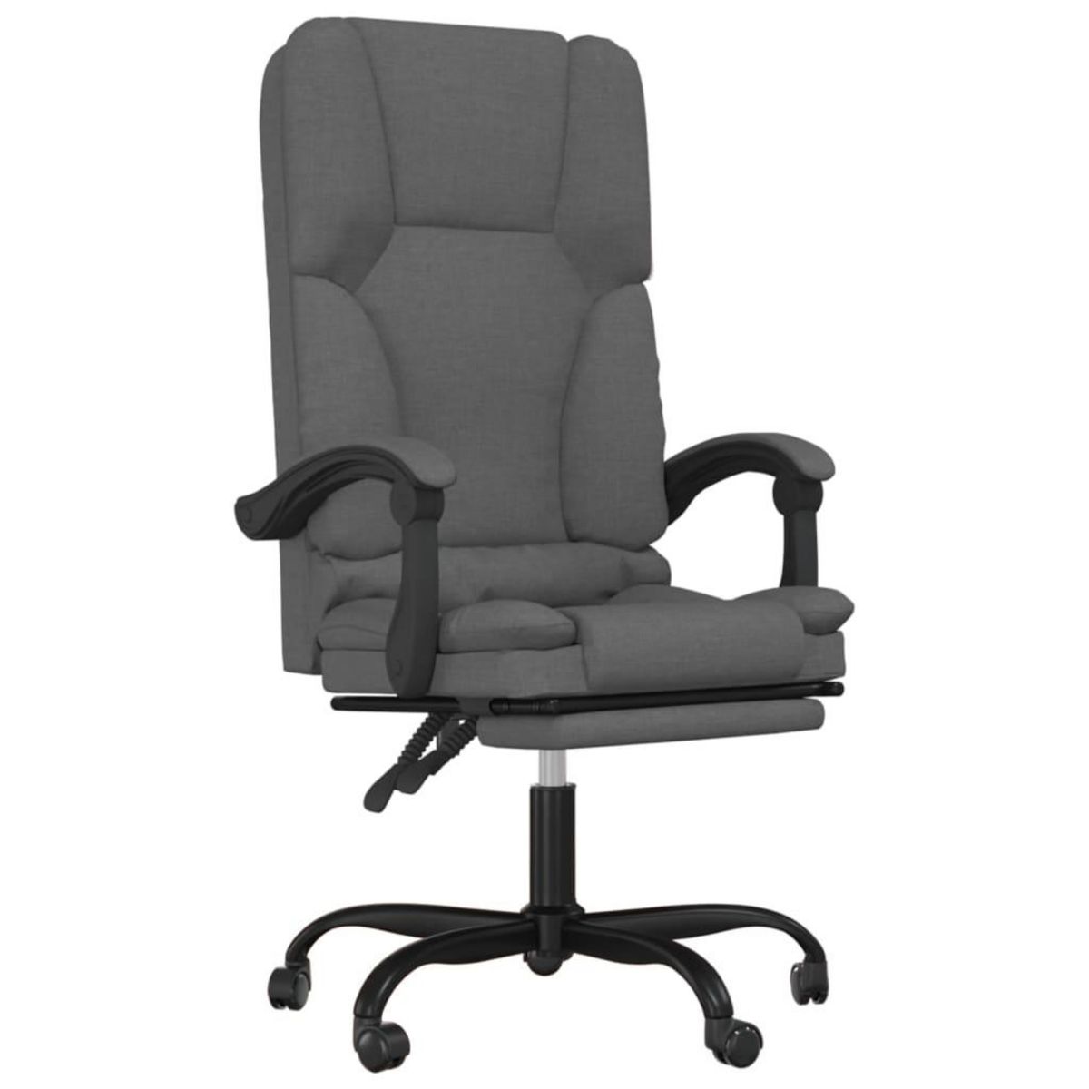 VIDAXL Fauteuil de massage inclinable de bureau Gris fonce Tissu