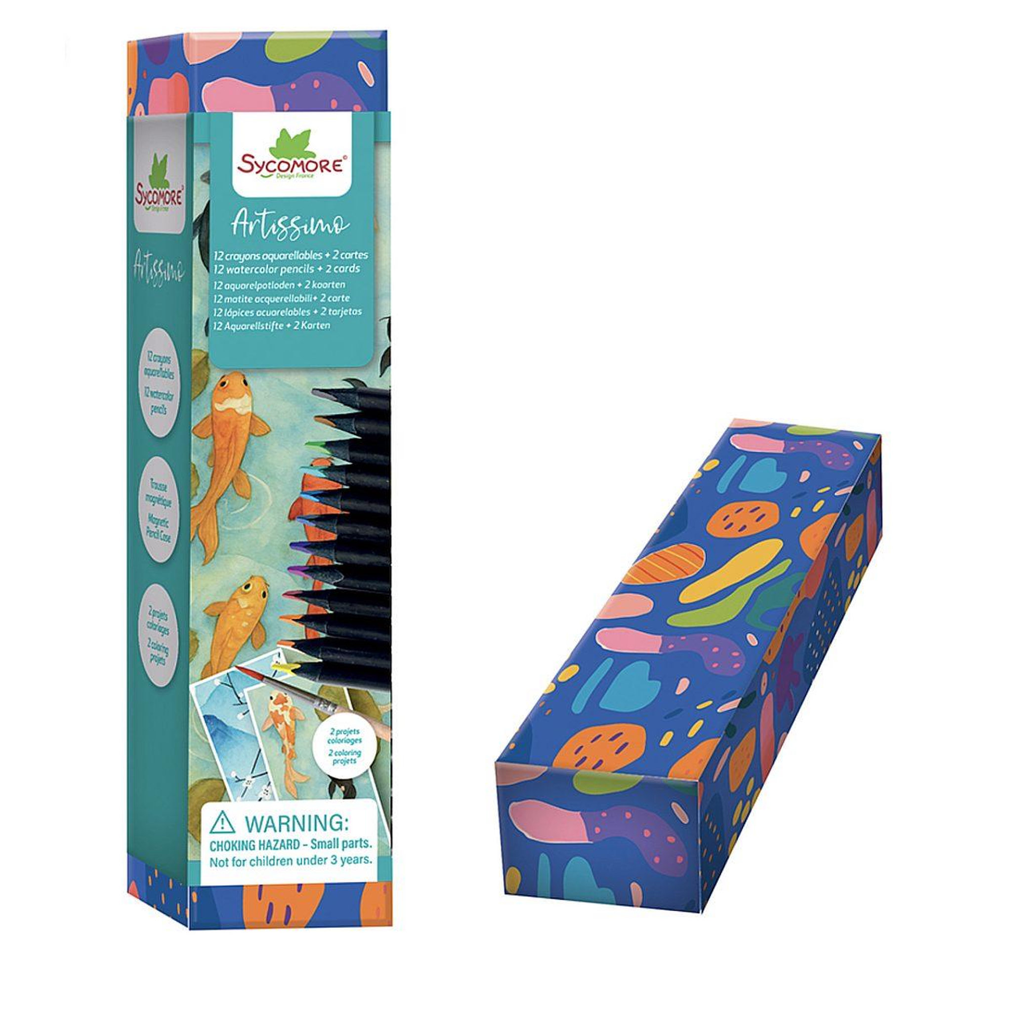 Au Sycomore Artissimo - 12 crayons aquarellables et 2 cartes