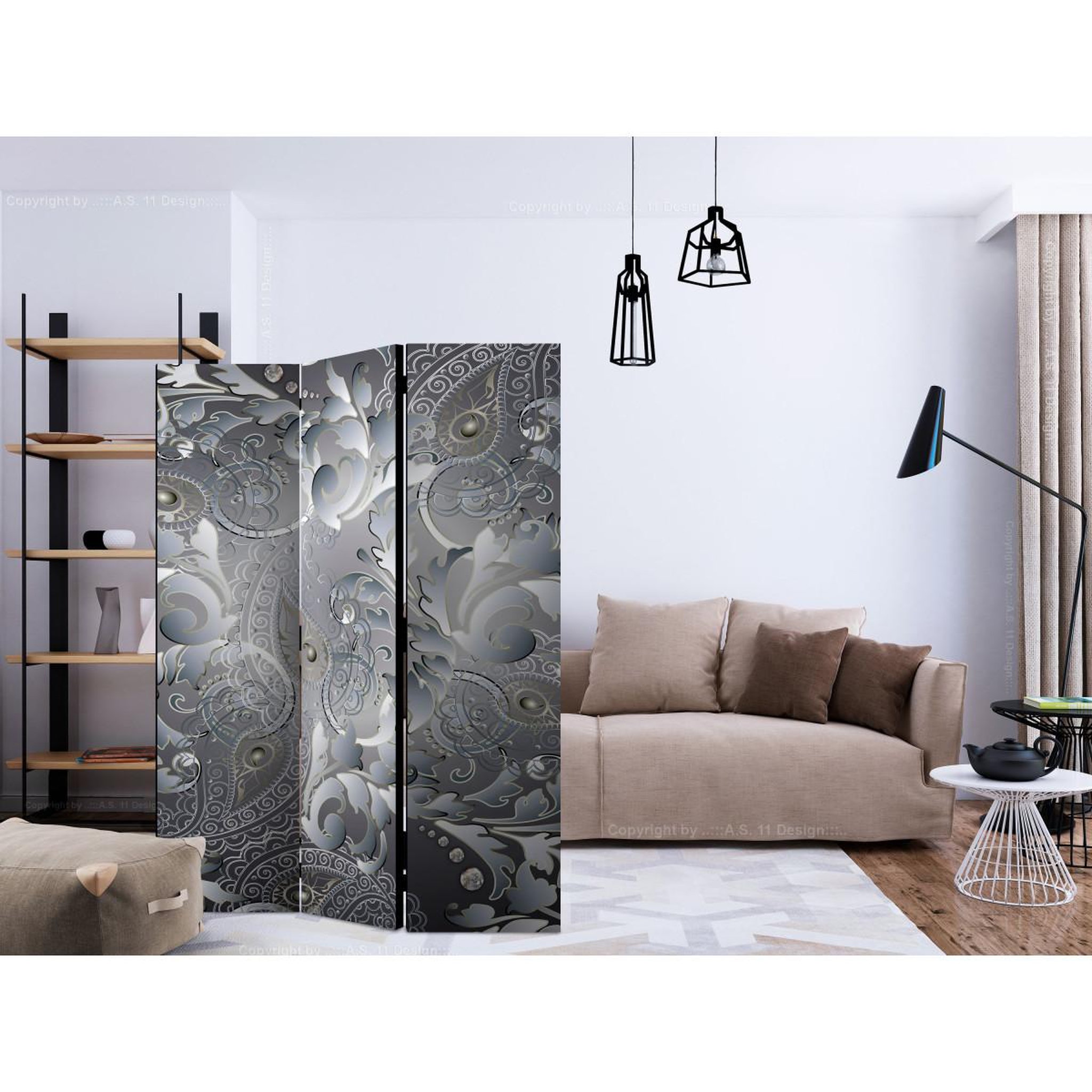 Voir la diapositive 2 : Paris Prix Paravent 3 volets  oriental pattern  135x172cm
