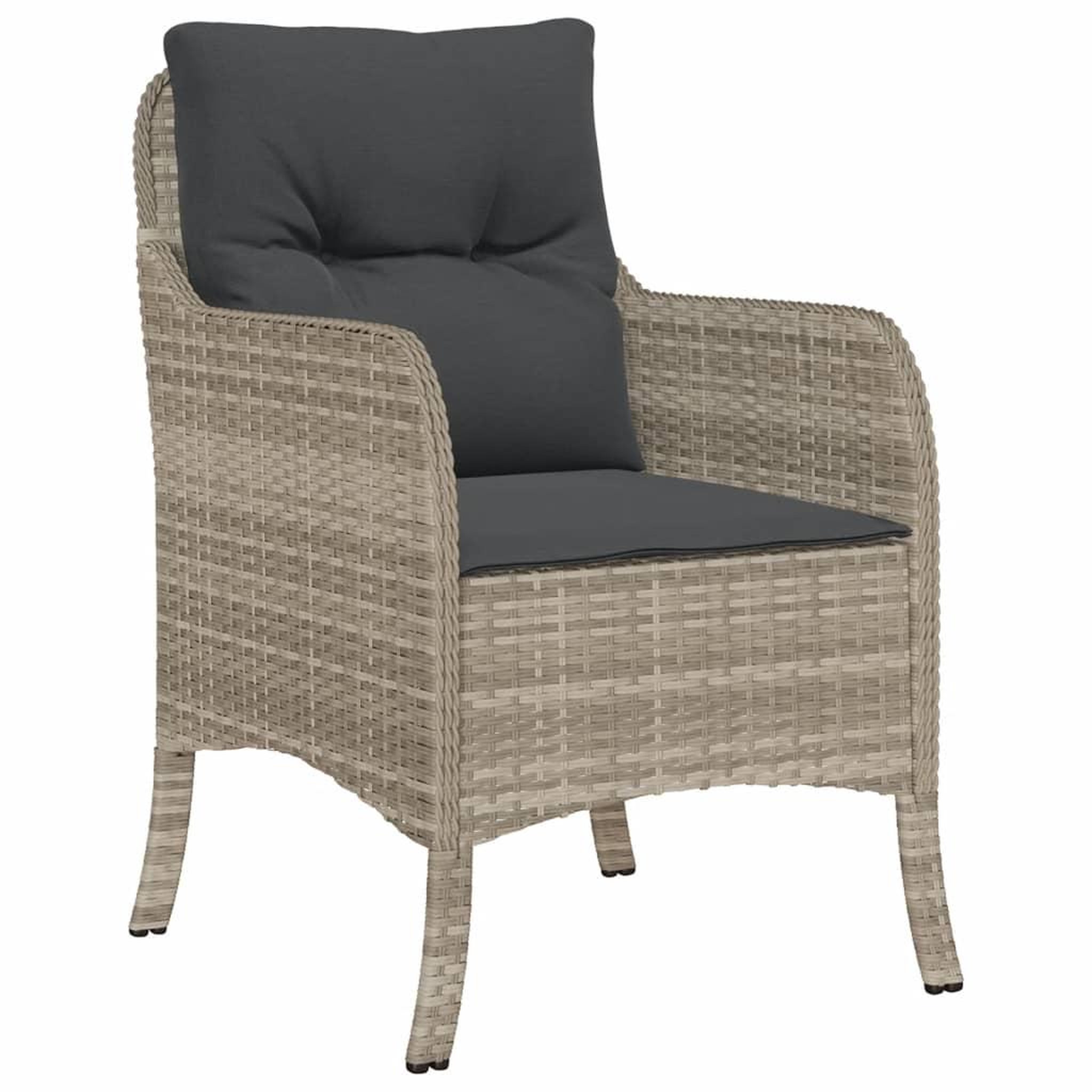 Voir la diapositive 3 : VIDAXL Ensemble a manger de jardin et coussins 7 pcs gris clair rotin