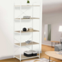Voir la diapositive 2 : ID MARKET Etagère 5 niveaux DETROIT 170cm design industriel bois et métal blanc