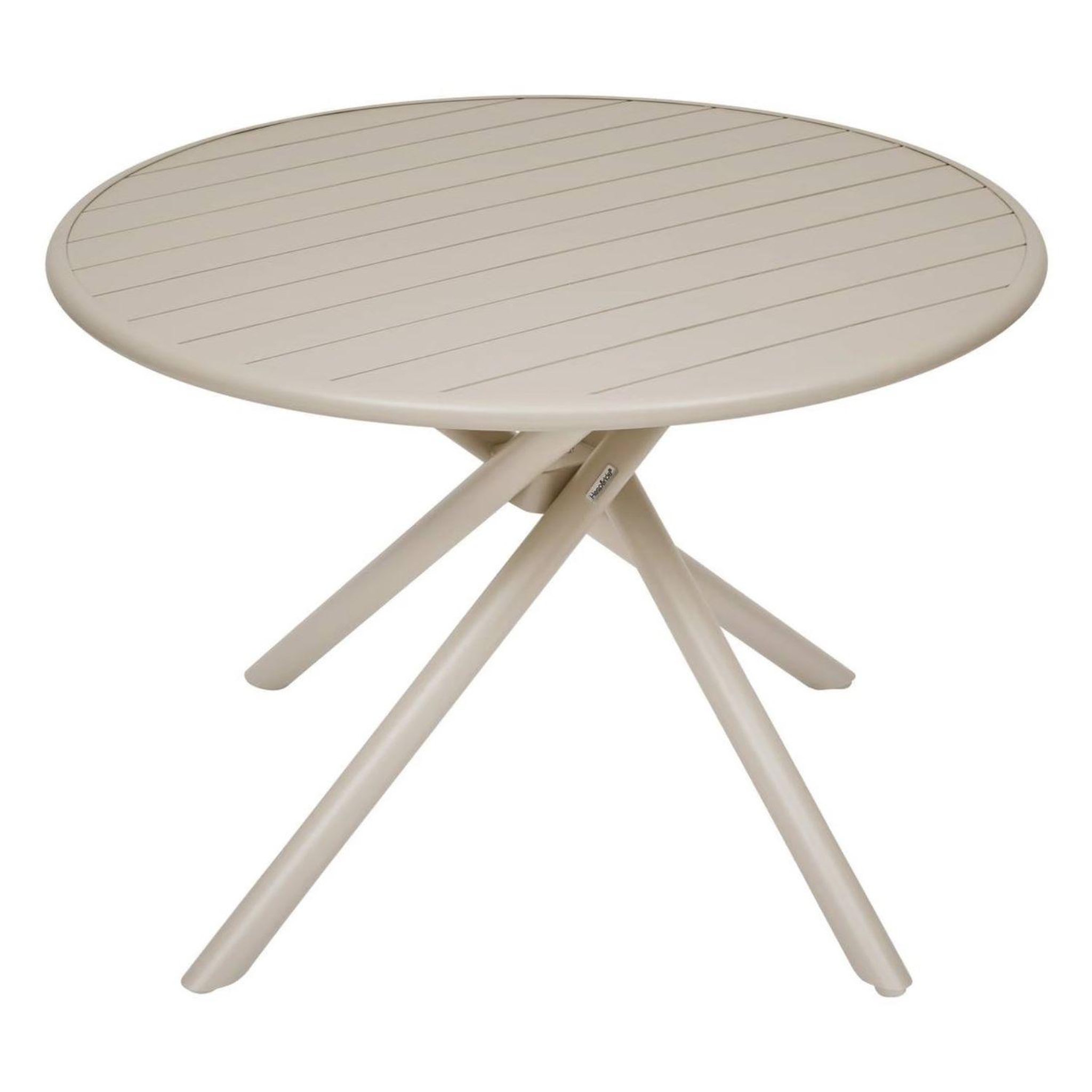 Voir la diapositive 4 : HESPERIDE Table de jardin ronde en aluminium 4 places NEBULLIA