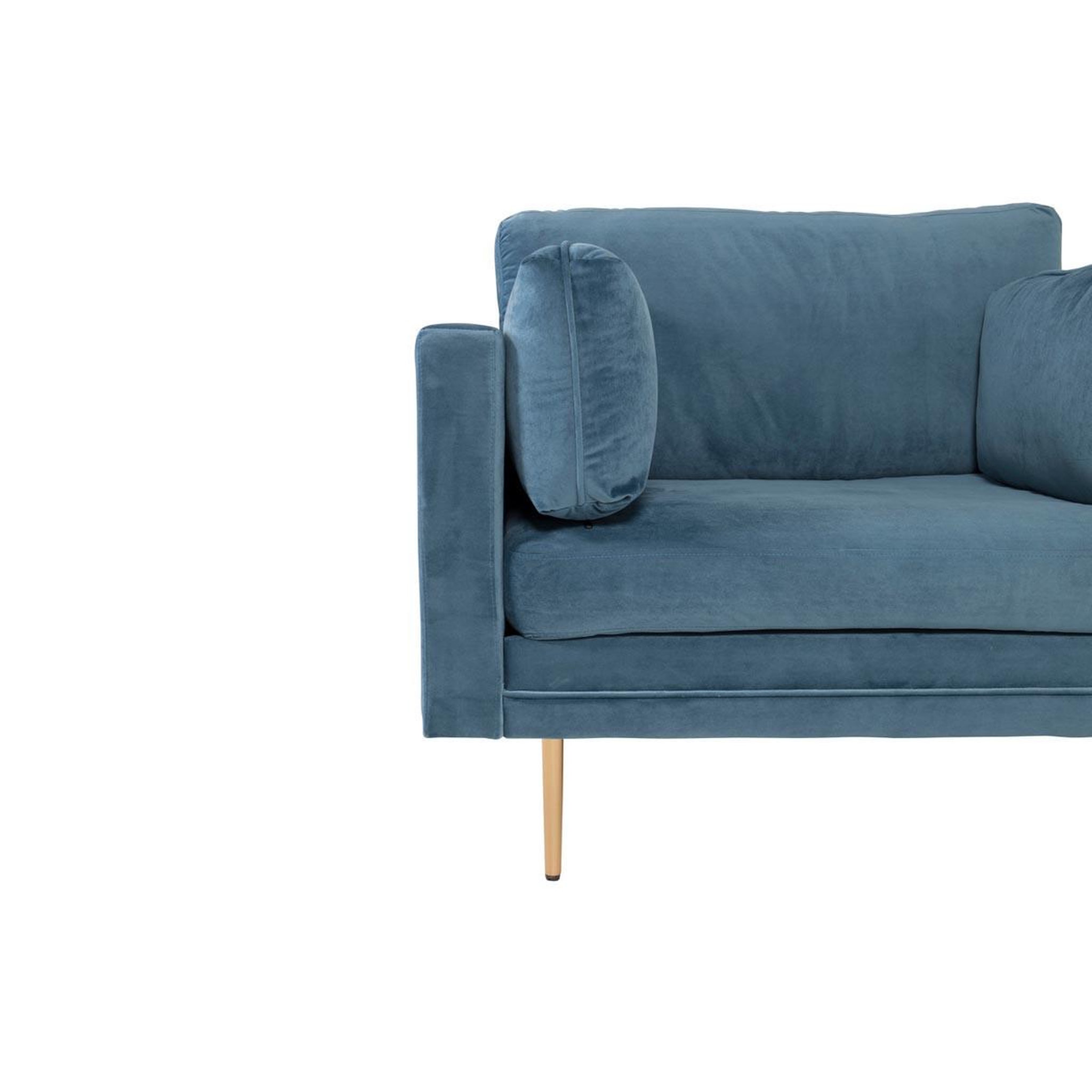 Voir la diapositive 5 : Paris Prix Fauteuil design en velours  boom  110cm bleu