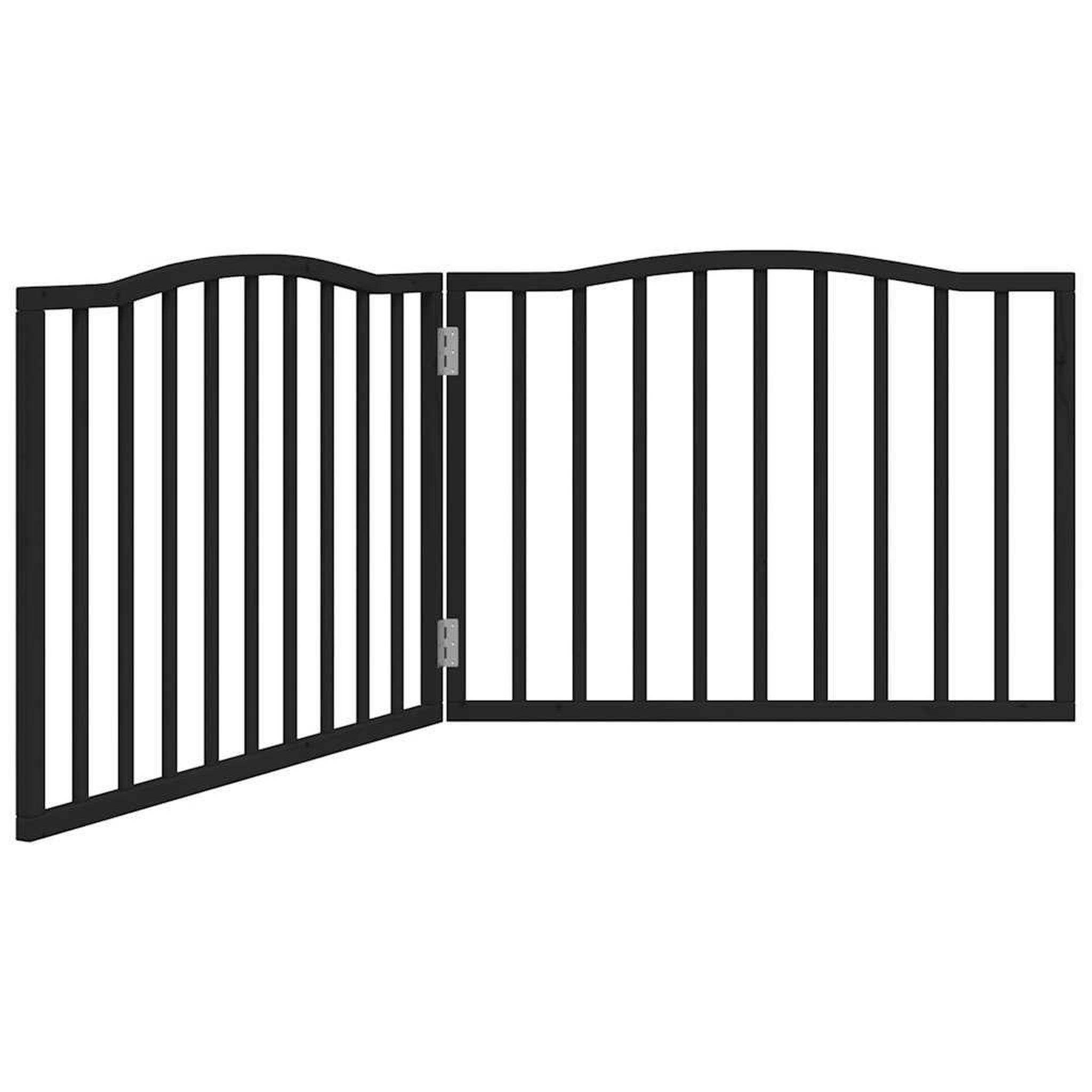 Voir la diapositive 2 : VIDAXL Barriere pour chien pliable 2 panneaux noir bois de peuplier