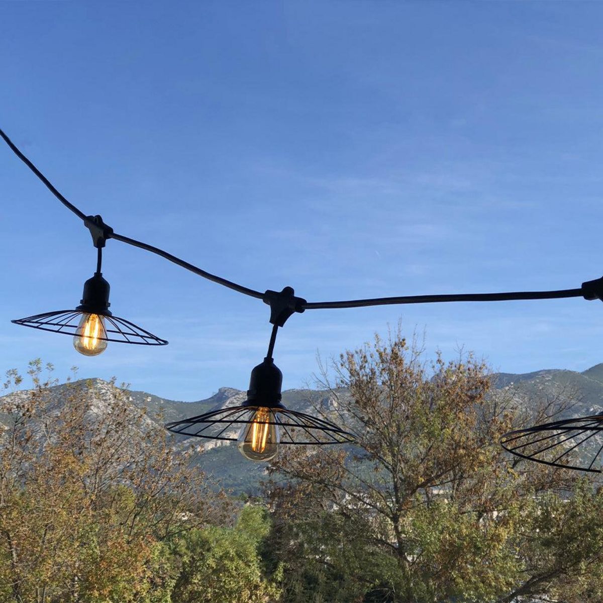 Lumisky Guirlande fil métal CHIC Noir Acier 6M 10xE27