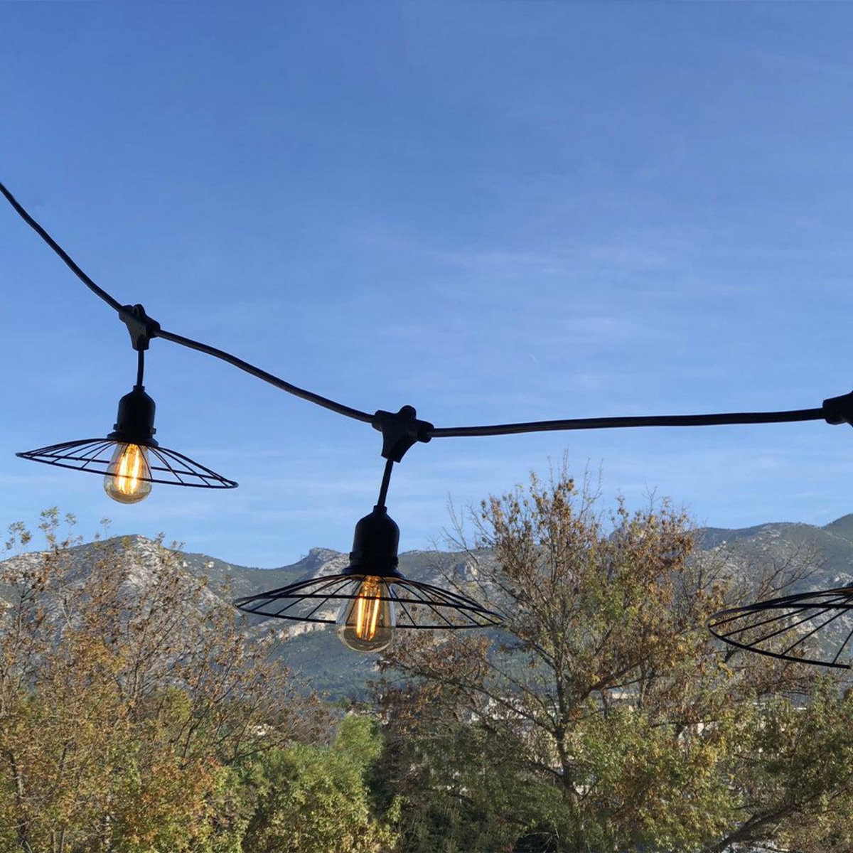 Lumisky Guirlande fil métal CHIC Noir Acier 6M 10xE27