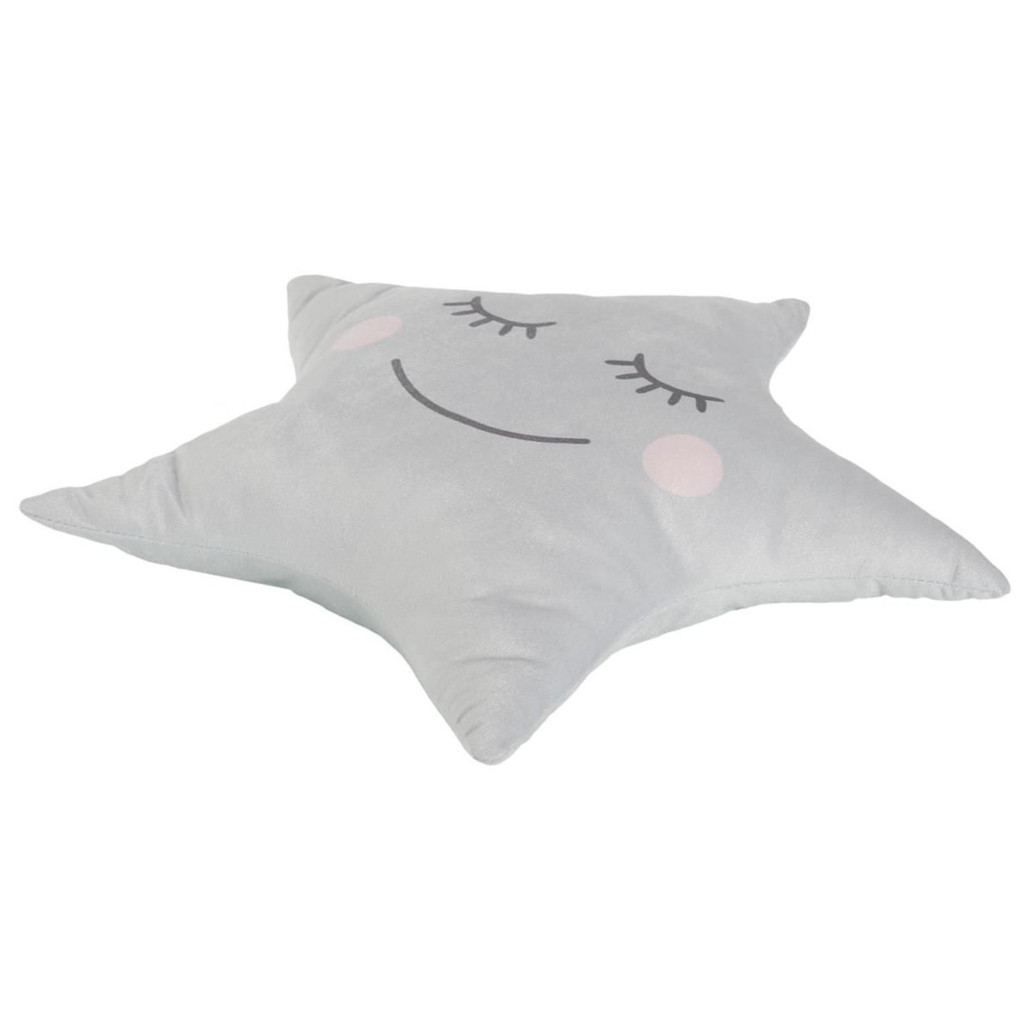 Voir la diapositive 3 : HOME DECO KIDS Coussin déco enfant  étoile  37x44cm gris