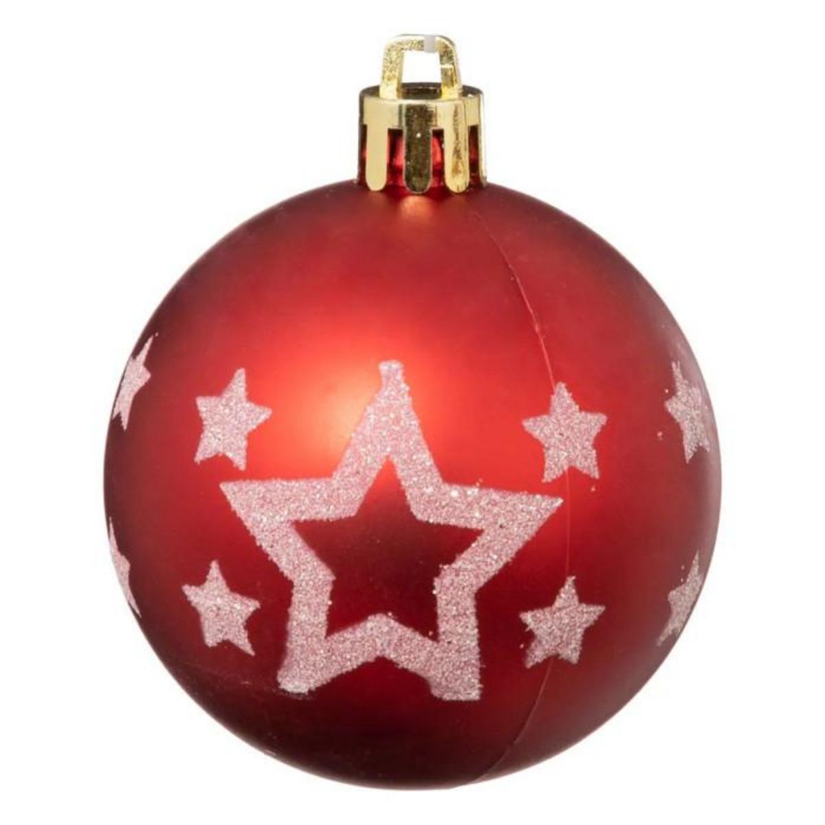 ATMOSPHERA Lot de 25 Boules de Noël  Maison des Couleurs  6cm Rouge & Blanc