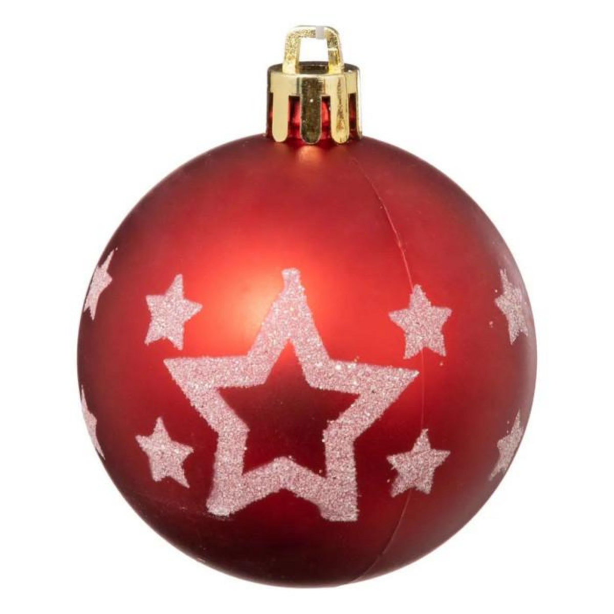 ATMOSPHERA Lot de 25 Boules de Noël  Maison des Couleurs  6cm Rouge & Blanc