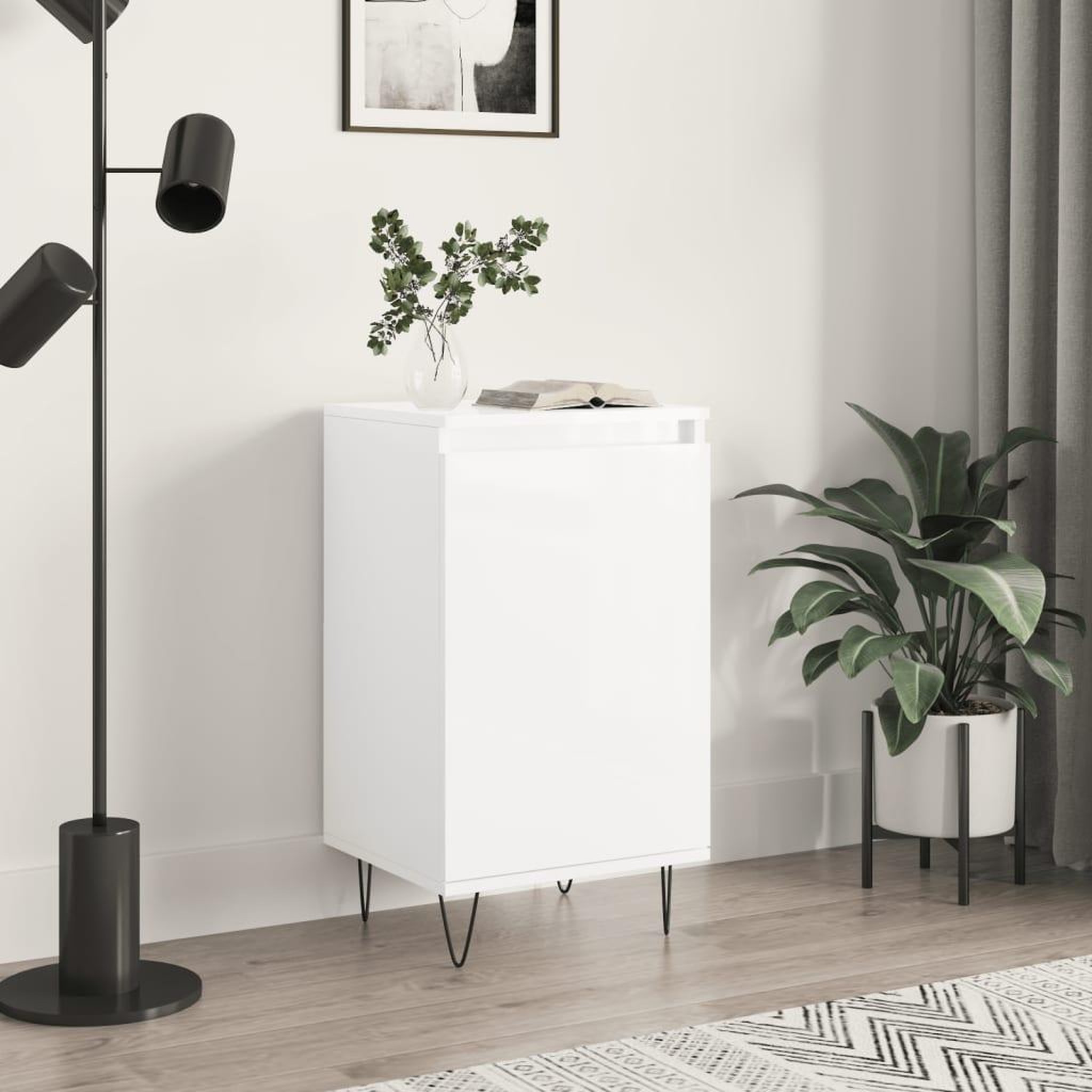 Voir la diapositive 1 : VIDAXL Buffet blanc brillant 40x35x70 cm bois d'ingenierie