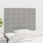 Voir la diapositive 1 : VIDAXL Tetes de lit 2 pcs Gris clair 100x5x78/88 cm Tissu