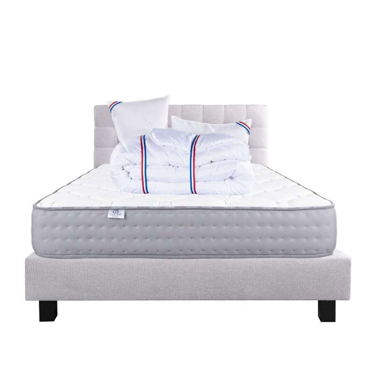 LUXURY LITERIE Ensemble literie mousse, Zen Ferme, Gris