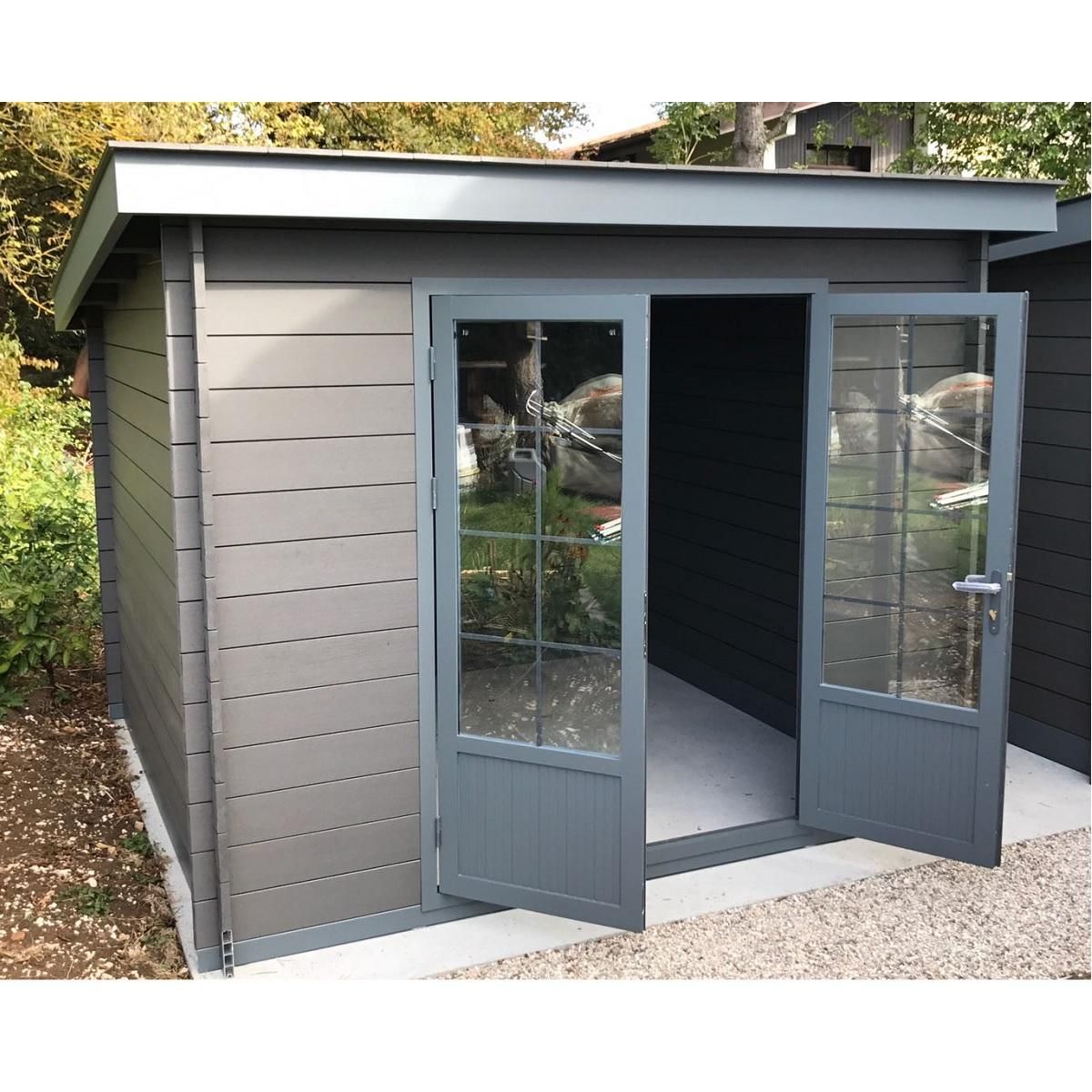 GREEN OUTSIDE Abri de jardin bois - Toit plat - 7,4m² - ISALO