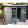 Voir la diapositive 3 : GREEN OUTSIDE Abri de jardin bois - Toit plat - 7,4m² - ISALO