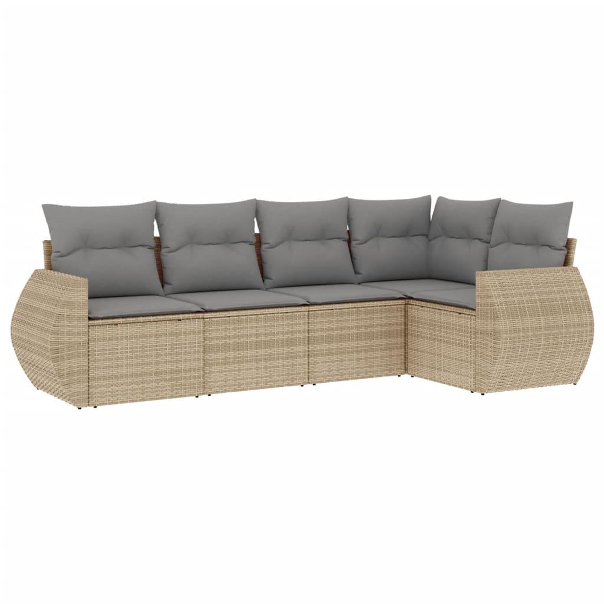 Voir la diapositive 2 : VIDAXL Salon de jardin avec coussins 5 pcs beige resine tressee