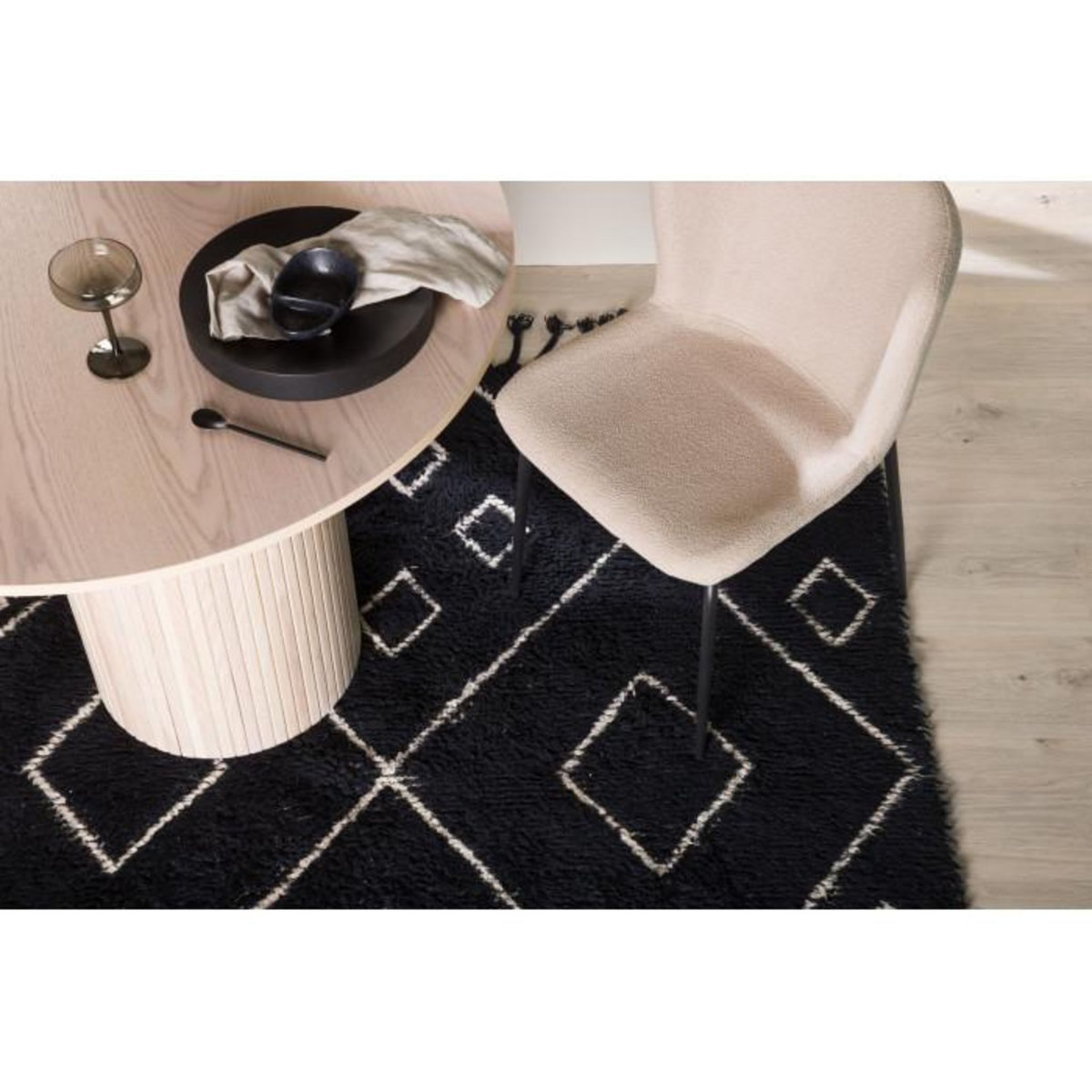 Paris Prix Tapis Déco en Laine  David  202x300cm Noir