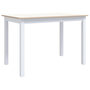 Voir la diapositive 2 : VIDAXL Table a manger Blanc et marron 114x71x75 cm Bois d'hevea massif