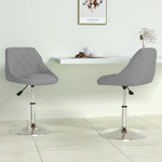 VIDAXL Chaises pivotantes a manger lot de 2 Gris clair Velours