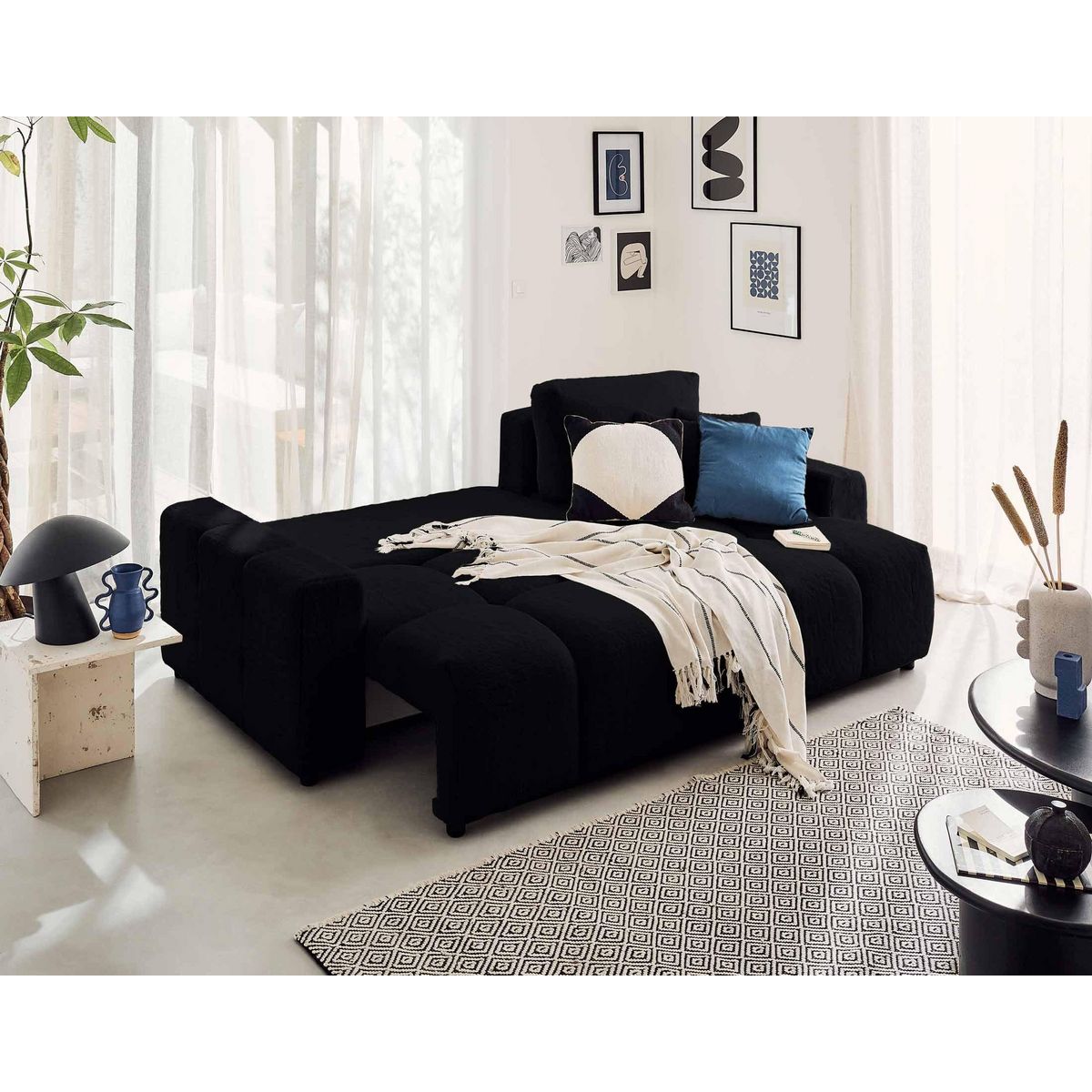 LISA DESIGN Crocus - canapé d'angle réversible - 4 places - convertible avec coffre - en fausse fourrure