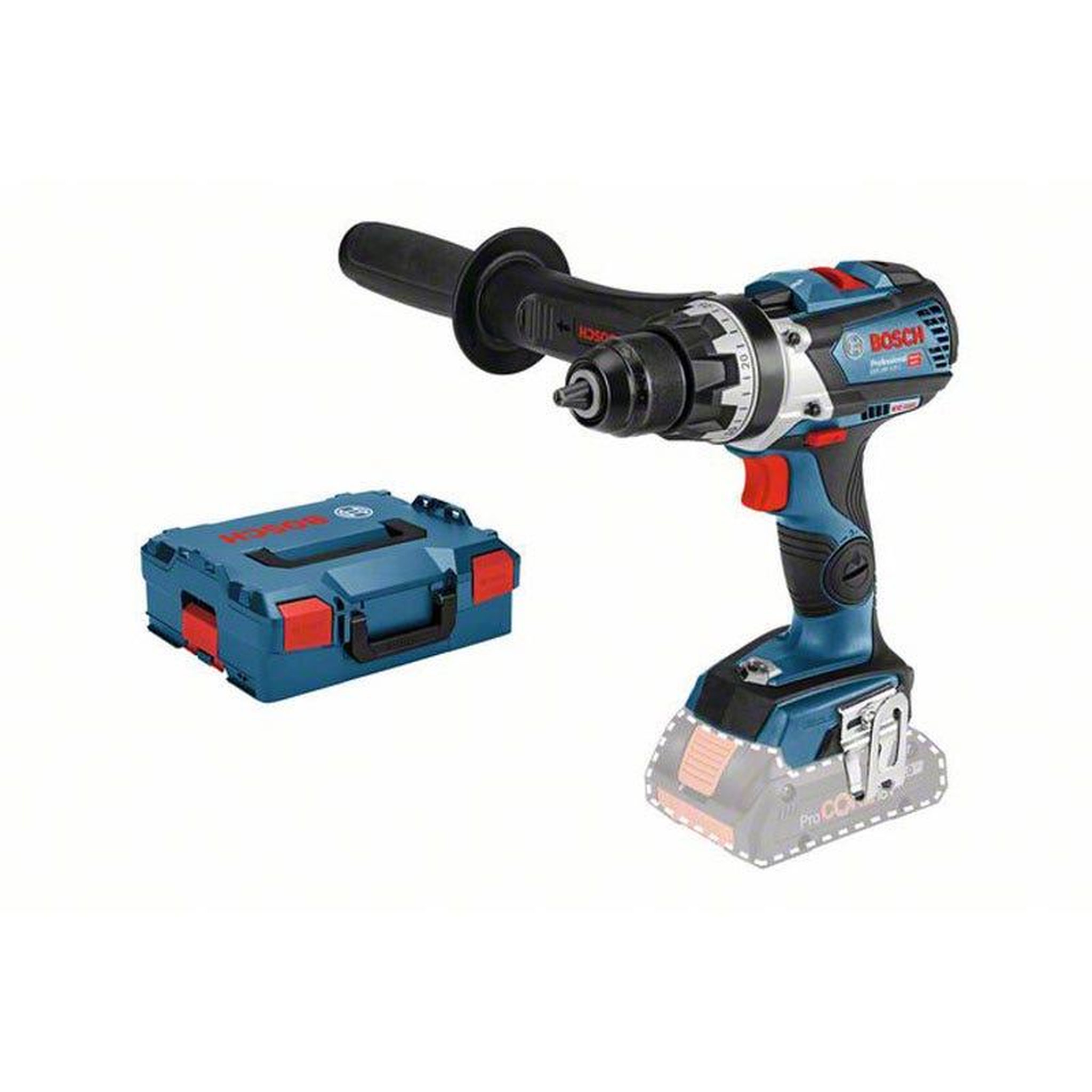 Bosch Professional Perceuse visseuse sans fil gsr 18v-110 c + 1 poignée supplémentaire + l-boxx