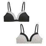 Petit Béguin Lot de 2 soutiens-gorge souple sans armature Toria. Coloris disponibles : Noir