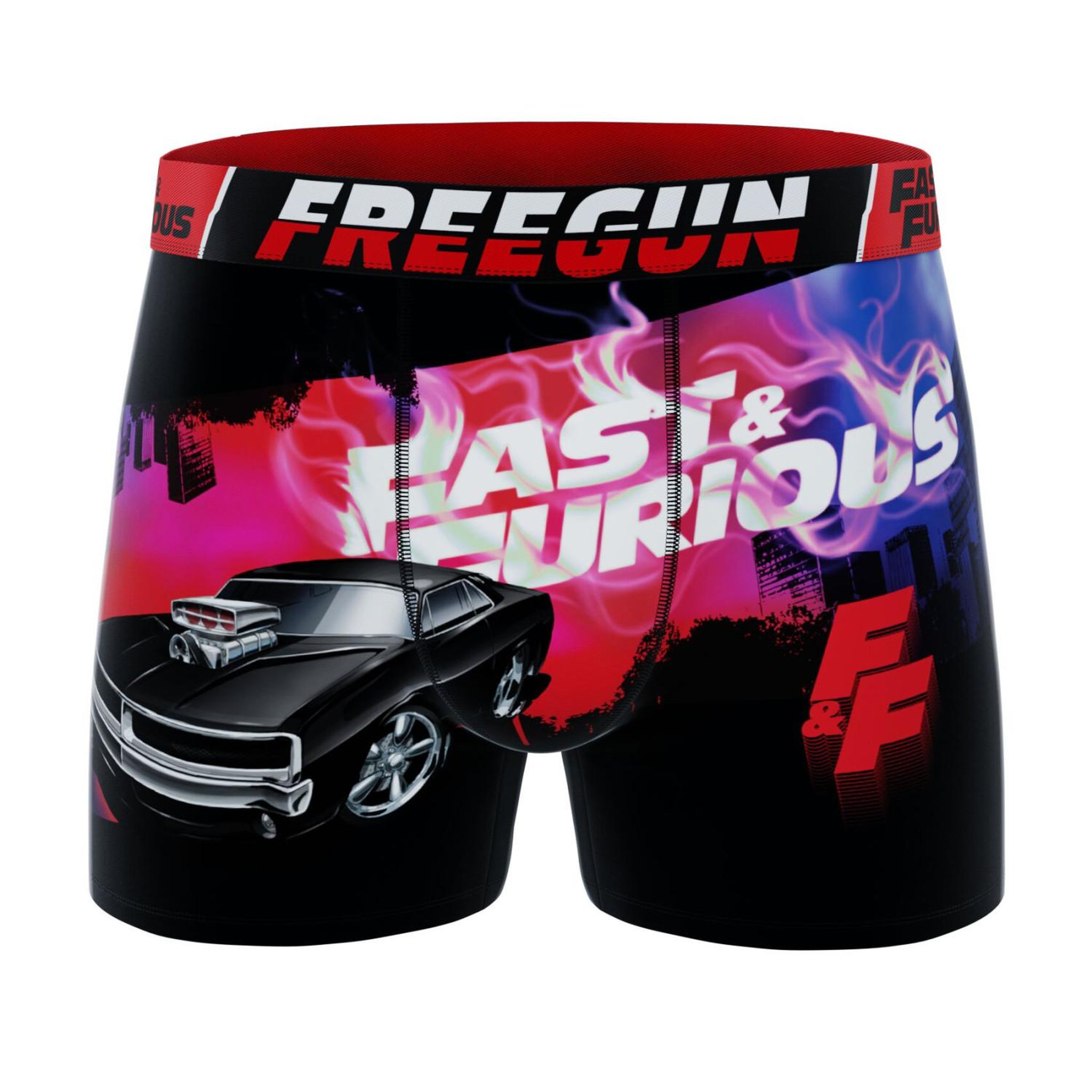Voir la diapositive 3 : FREEGUN Lot de 4 boxers homme Fast and Furious