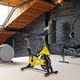Voir la diapositive 2 : HOMCOM Vélo d'appartement vélo biking cardio écran LCD multifonctions selle guidon réglables acier noir jaune