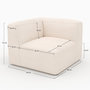 Voir la diapositive 4 : MAISON PAVANE Angle gauche pour canapé modulable en velours blanc cassé-Mina