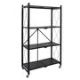 Voir la diapositive 1 : TOILINUX Etagère pliable 4 niveaux en fer et Polypropylène - Noir