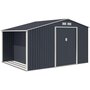Voir la diapositive 1 : MARKET24 NOVA Abri de jardin en métal et abri bûches 8,72 m² - 342 x 255 x 202 - Kit d'ancrage inclus, 2 portes coulissantes - Gris