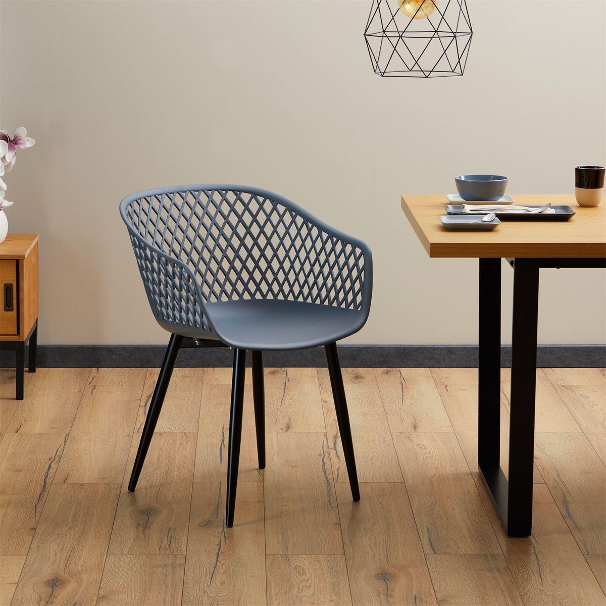 IDIMEX Lot de 4 chaises MADEIRA style scandinave, pieds en bois