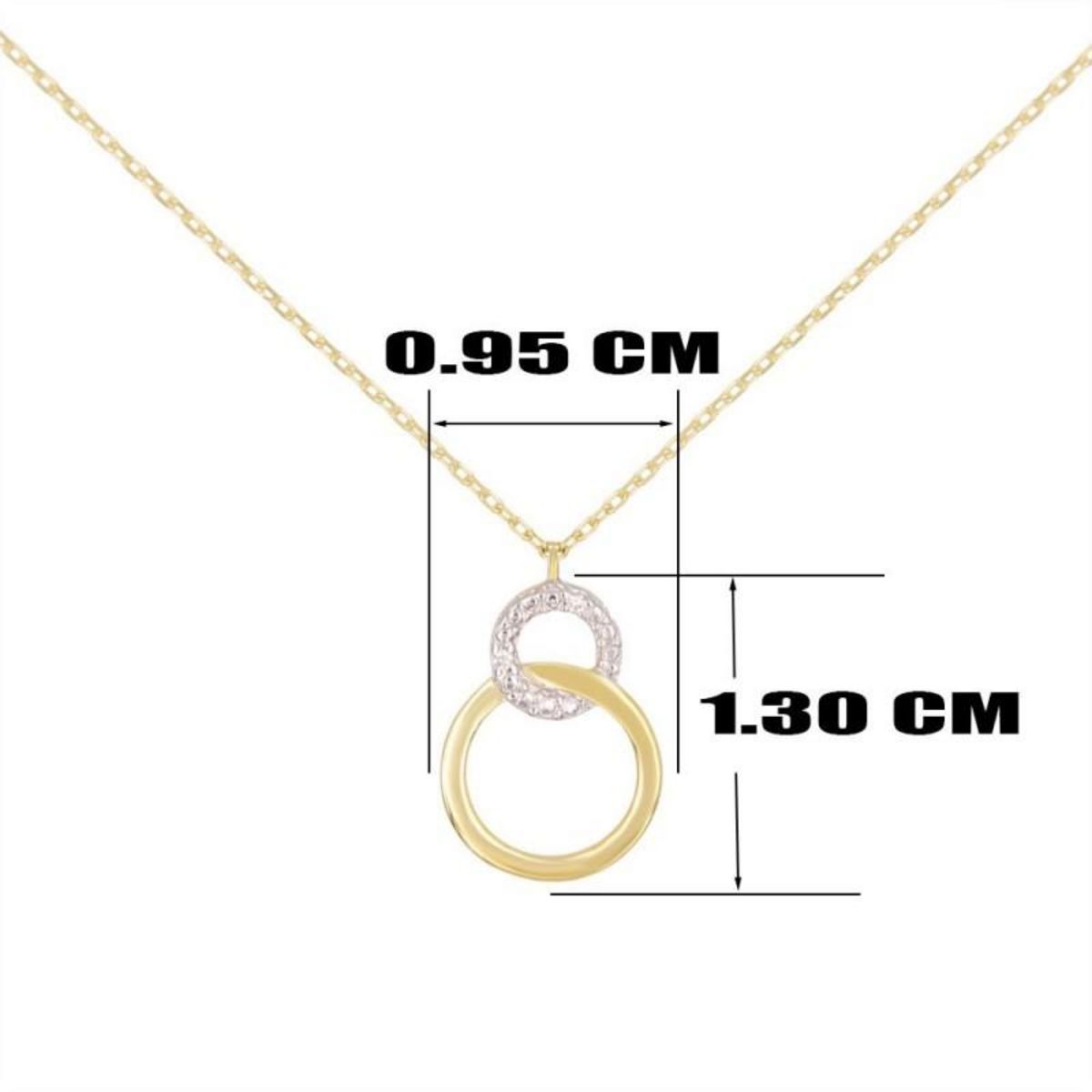 L'ATELIER D'AZUR Collier Or Jaune et Diamants - Motif Anneaux - Femme