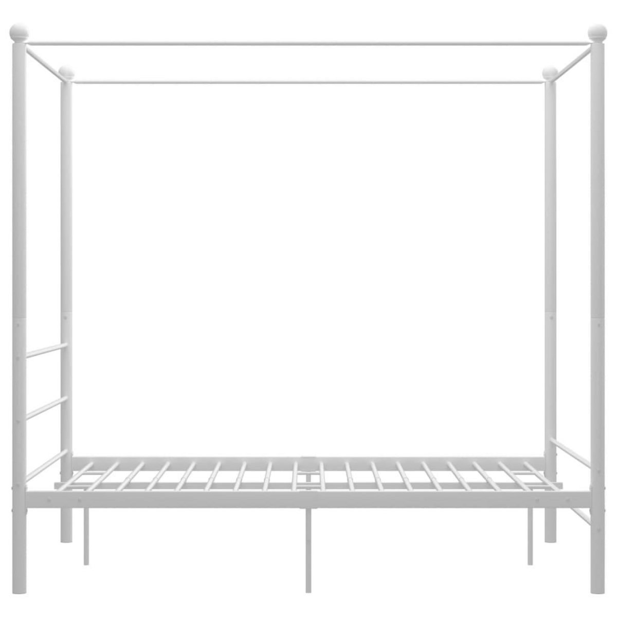 VIDAXL Cadre de lit a baldaquin sans matelas blanc 140x200 cm metal