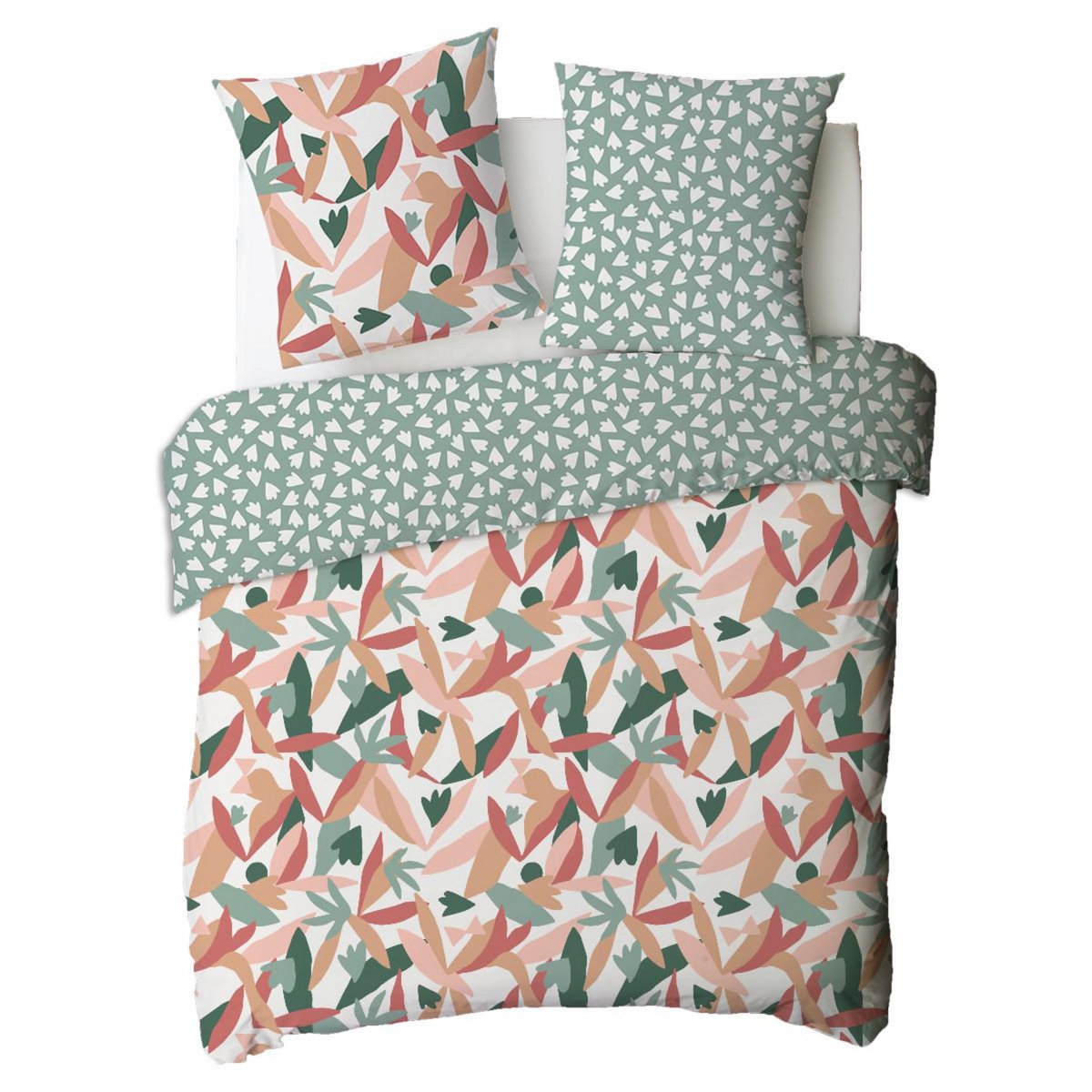 FUTURE HOME Parure de lit 2 personnes motif abstrait réversible