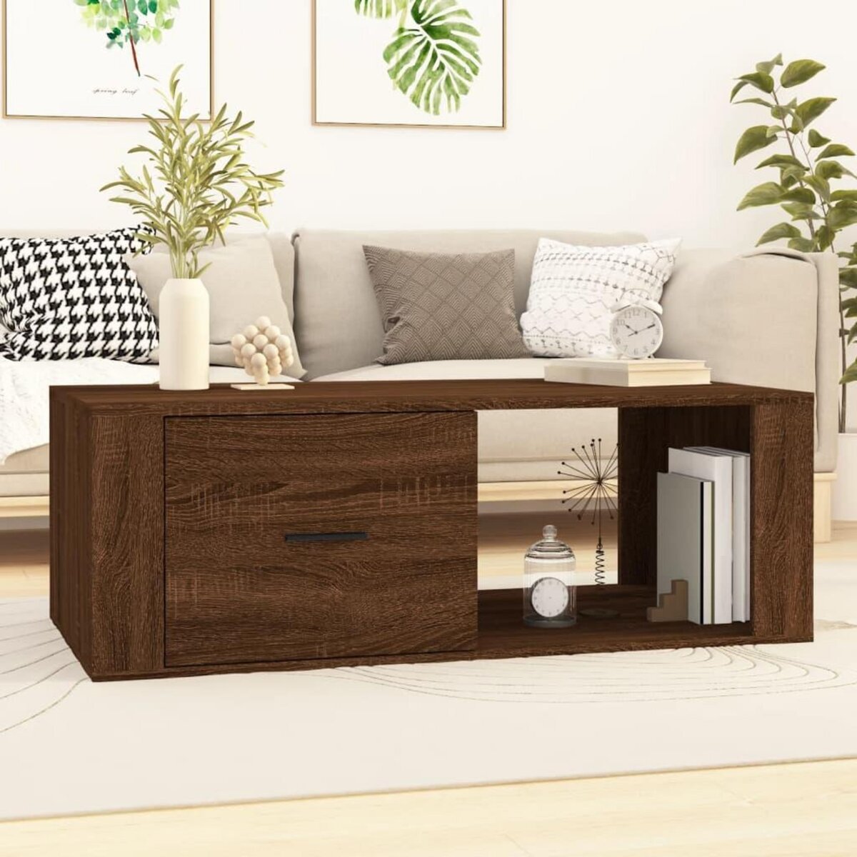 VIDAXL Table basse Chene marron 100x50,5x35 cm Bois d'ingenierie