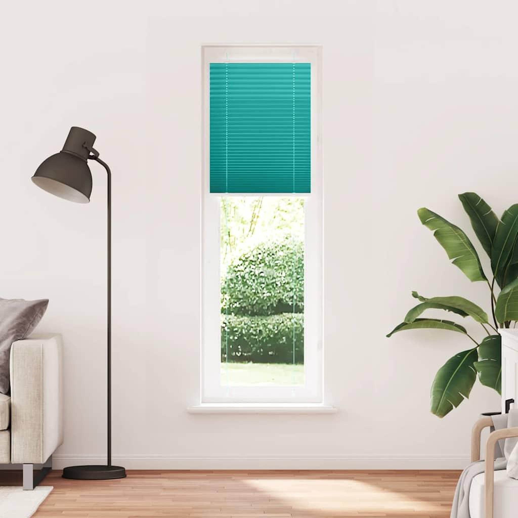 Voir la diapositive 2 : VIDAXL Store plisse vert petrole 60x200 cm largeur du tissu 59,4 cm