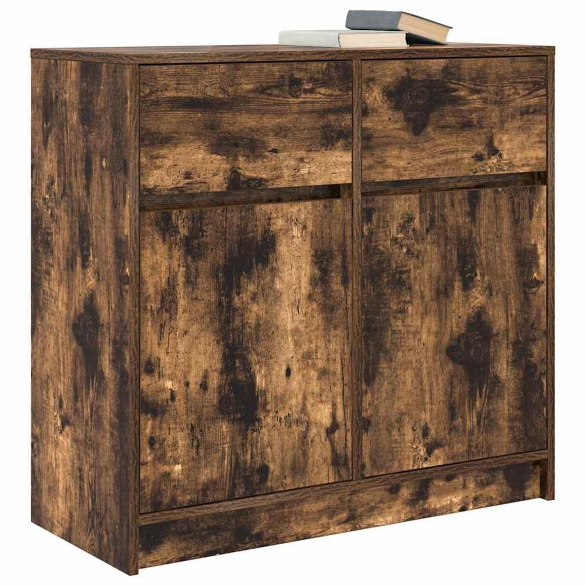 VIDAXL Buffet avec tiroir chene fume 80x34x76 cm bois d'ingenierie