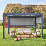 Voir la diapositive 2 : SWEEEK Pergola Bioclimatique gris anthracite 4x3m, aluminium à lames orientables + store 3m + store 4m