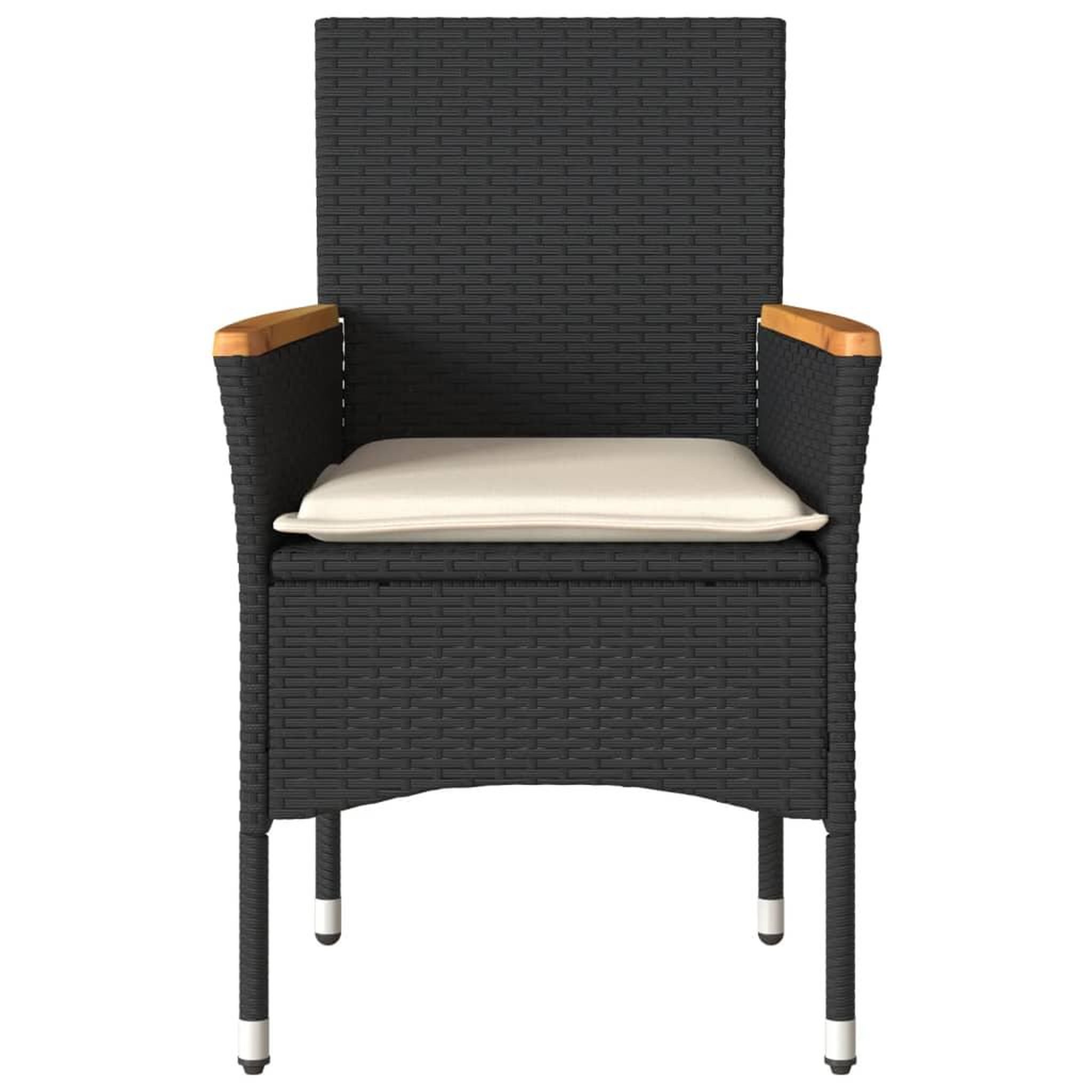 Voir la diapositive 5 : VIDAXL Chaises de jardin avec coussins lot de 2 noir resine tressee