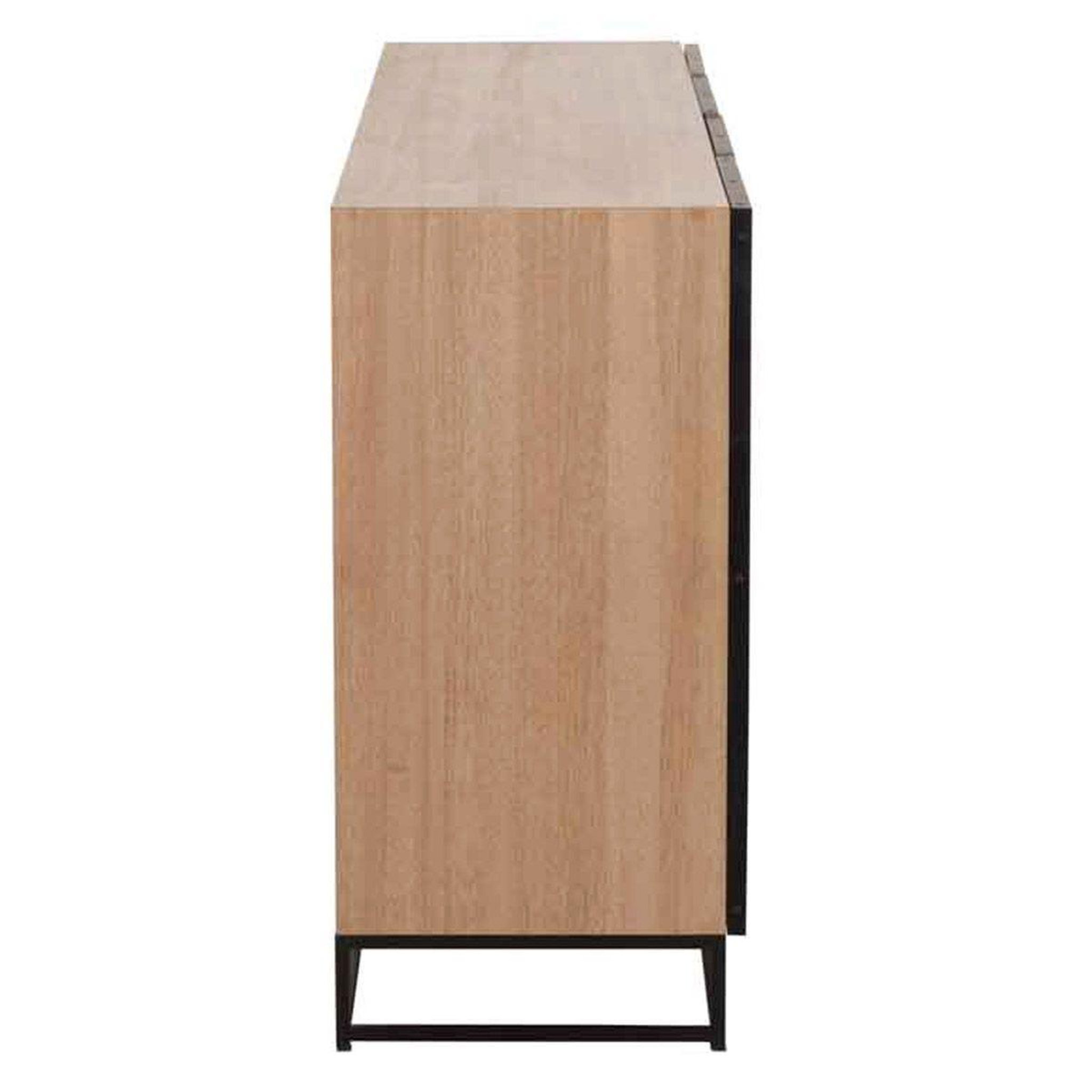 Voir la diapositive 3 : J-LINE Buffet 4 portes  miraza  180cm naturel & noir