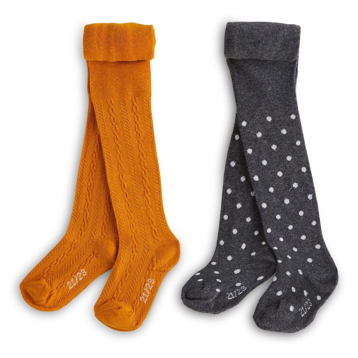 IN EXTENSO Lot de 2 paires de collants bébé fille
